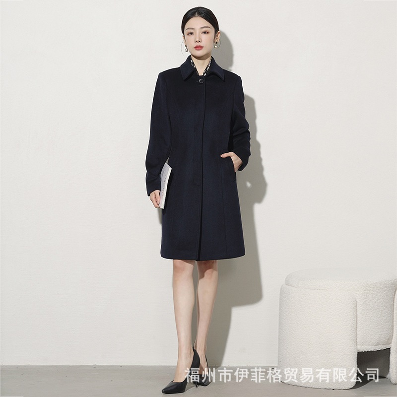 女性のためのプロウールコート2024冬ウールコートホテル銀行マネージャー作業服