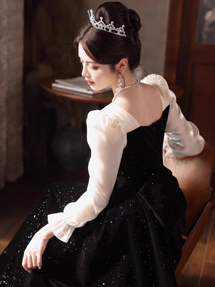 送料無料 新品追加 ブルーイブニングドレス 贅沢 パーティードレス パーティー 誕生日 公演服 ワンピース フレンチ