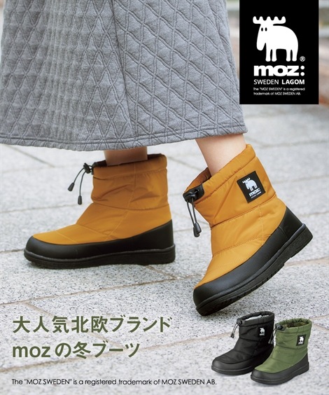 ショート・ノーマル moz 防水・防滑シンプルキルティングブーツ ワイズ3E