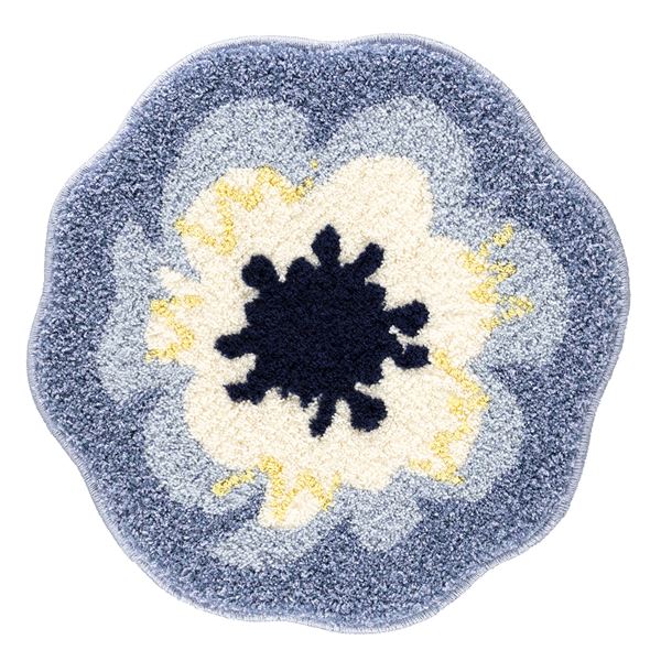 ラグ マット 絨毯 約幅50×長さ50cm ブルー 日本製 手洗い可 防ダニ リコマット デザインライフ スミノエ リビング