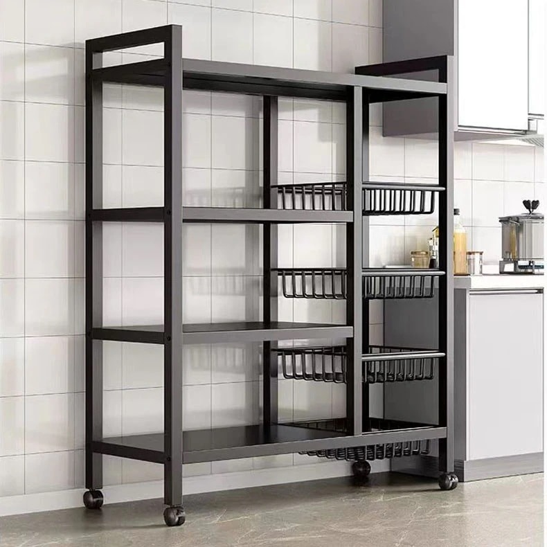メガ割 メタルラック 棚 キッチンラック 野菜かご 電子レンジ収納棚 収納ラック オープンラック 移動便利 棚ラック ラックメタル スチールラック レンジ台 キッチンラック 簡単組み立て オープンラッ