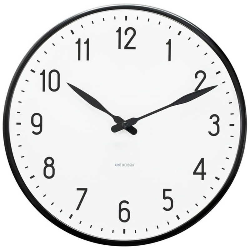 インテック　掛時計 Station Wall Clock 29cm white/black ARNE JACOBSEN(アルネ ヤコブセン)　AJ43643