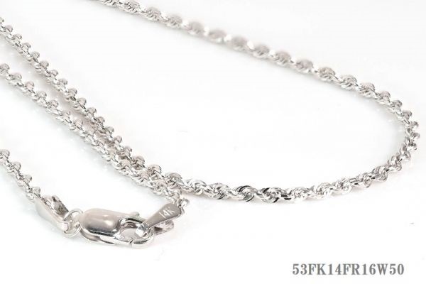 14金製 カットフレンチロープチェーン ネックレスFOCタイプ/1.6:50