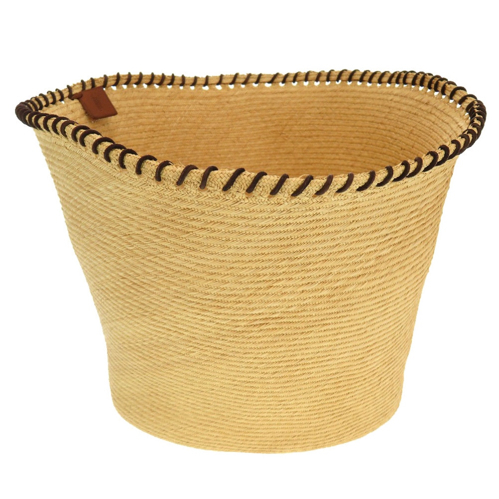 籠 カゴ その他雑貨 ストロー/レザー/ストロー ベージュ 0172【中古】 レディース