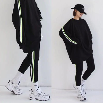 Qoo10 レギンスセットアップ嬉しい2点セットスウ レディース服