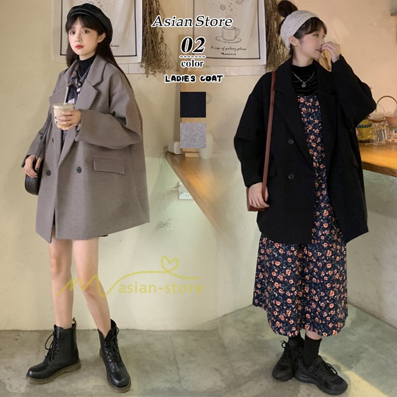 チェスターコート レディース アウターウエア ラシャコート ミディアム丈 ボタンダウン 無地コート