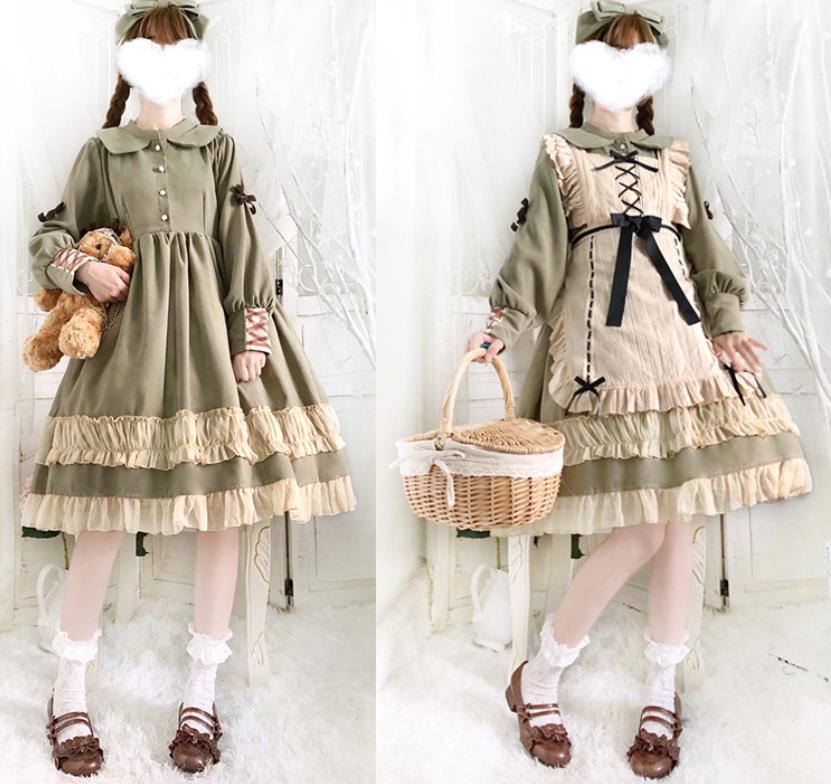 141【新作登場 最安値】 ロリータ 長袖ワンピース　 ゴスロリ コスプレ メイド服 コスチューム 文化祭 学園祭 衣装 仮装 ハロウィン おすすめ 可愛い ドレス　日常　写真　舞台　花嫁