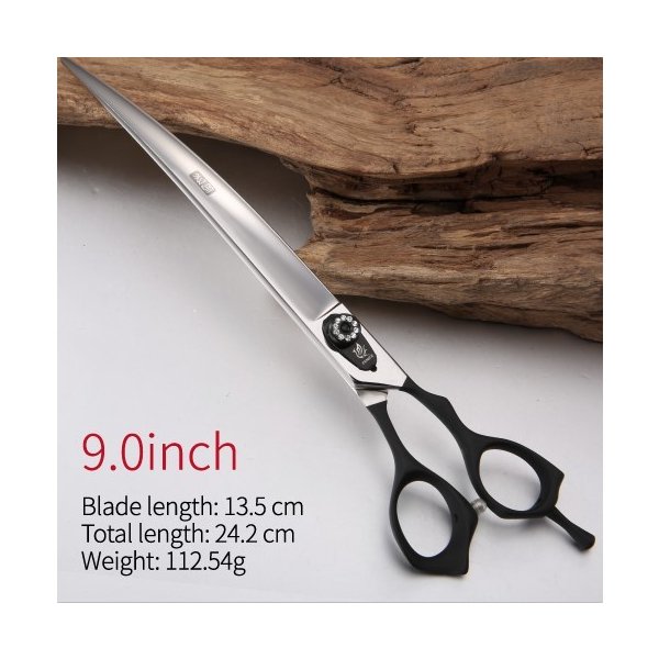 Fenice 7.5 9.0インチプロフェッショナルペット用ハサミ用犬のグルーミング湾曲した右手はさみ送料無料 9 inch