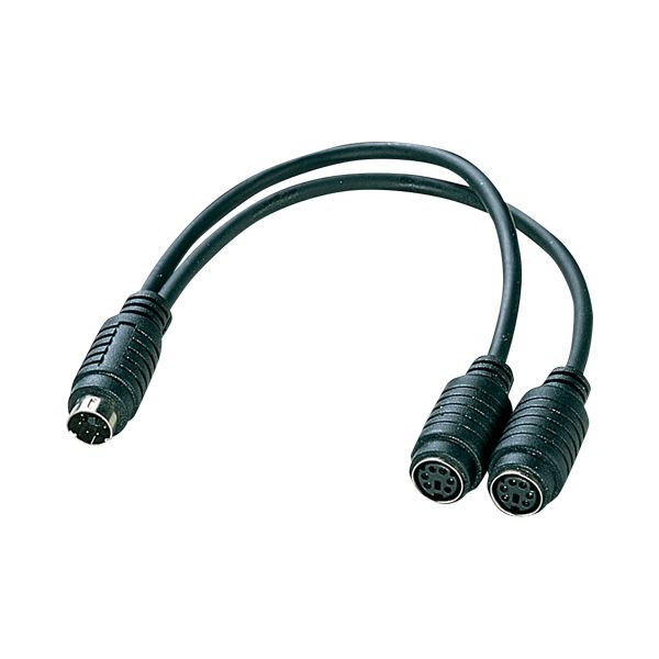 （まとめ）サンワサプライマウス10キー分配器DOSV用 ミニDIN6オス-メス×2 0.2m KB-PSY02K2 1個(×3セット)