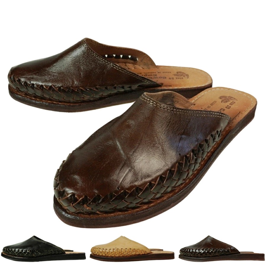 メンズ サンダルMADE IN MEXICO HUARACHE SHOESMULE 036 ミュール 編み込み ワラチシューズCAFE(カフェ) NEGRO(ブラック)