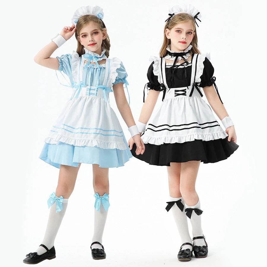 2024 クロスボーダー 女の子 メイド服 子供服 ロリ メイド かわいい ロリータ ドレス 子供 プリンセス ロリータ