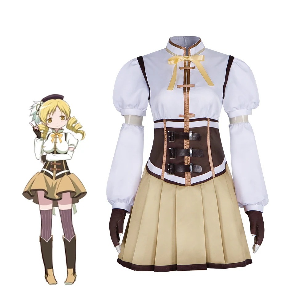 魔法少女まどかマギカコスプレ衣装巴マミコスプレ戦闘服ハロウィン二次元アニメコスプレセット