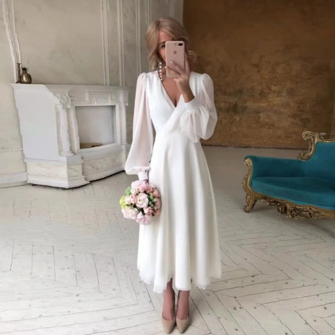 ウェディングドレス 白 結婚式 花嫁 サイズオーダーメイド可能 成人式 お呼ばれ ウェディング 演奏会 二次会 パーティードレス 前撮り ワンピース ロングドレス 59