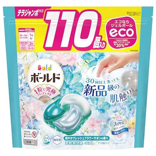 ボールド 洗濯洗剤 ジェルボール 4IN1 フレッシュフラワーサボン 詰め替え 110個 [大容量]