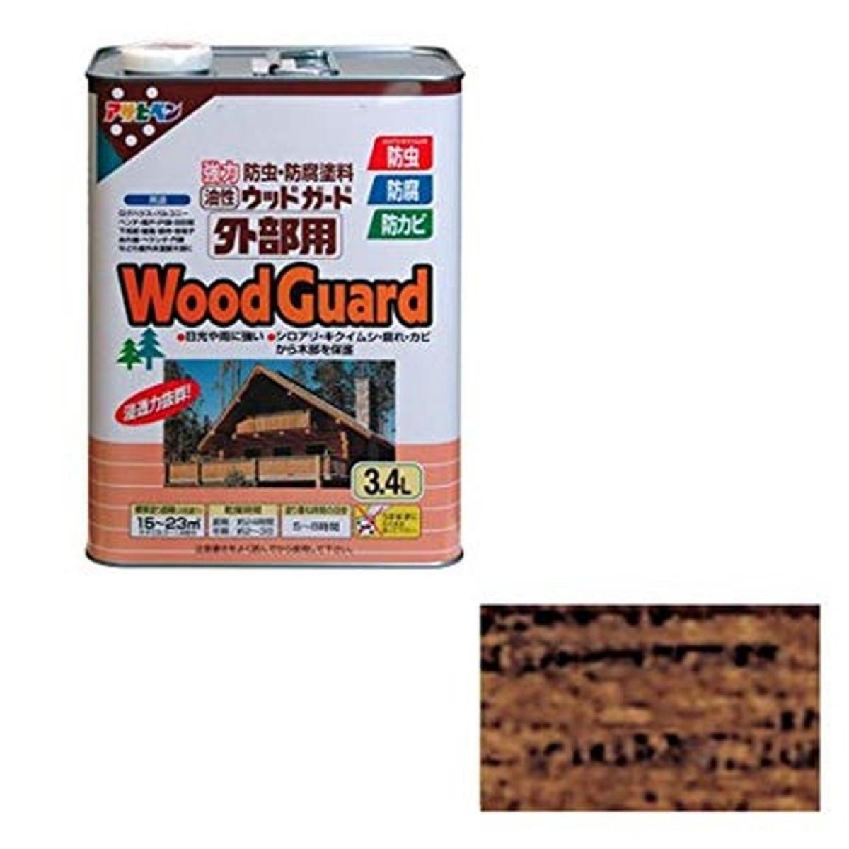 アサヒペン ウッドガード外部用 3.4L ウォルナット 11 5,518円