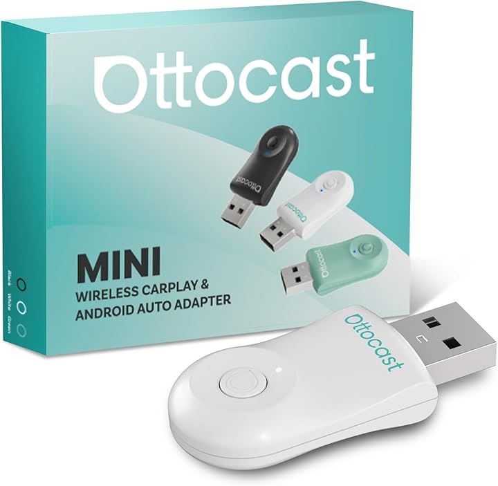 公式 オットキャスト Mini ワイヤレスCarPlay/Android Autoアダプター ミニ 純正有線CarPlay/Android Auto対応車専用 プラグ＆プレイ 自動接続