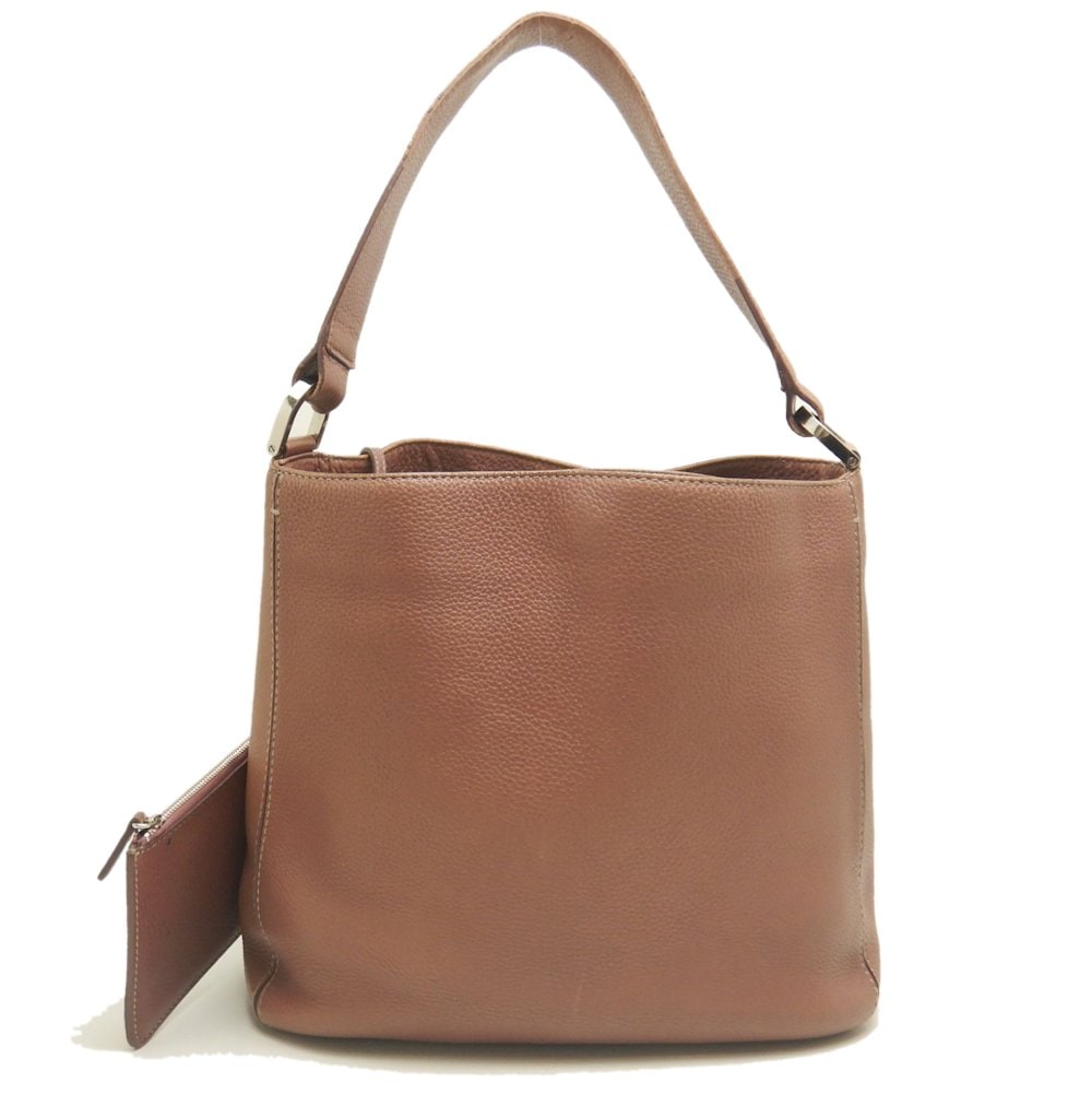 ショルダーバッグ レザー ピンクブラウン/252881【中古】