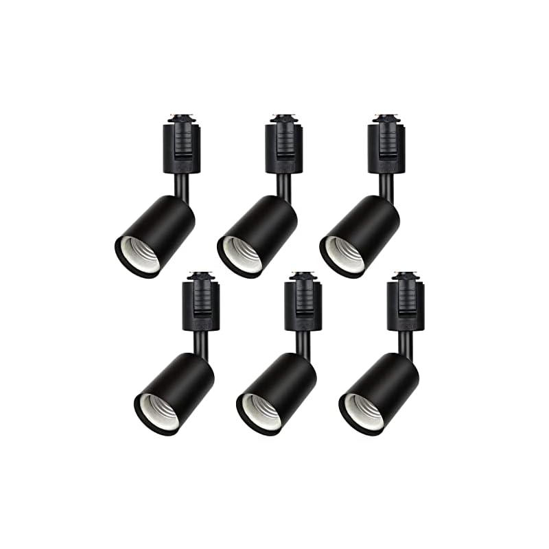 Zevnico ダクトレール スポットライト 6個セット ダクトレール照明 E26口金 レールライト 角度調節可能 スポットライト led ダクトレール ライト ライティングバー用スポットライト ブラ