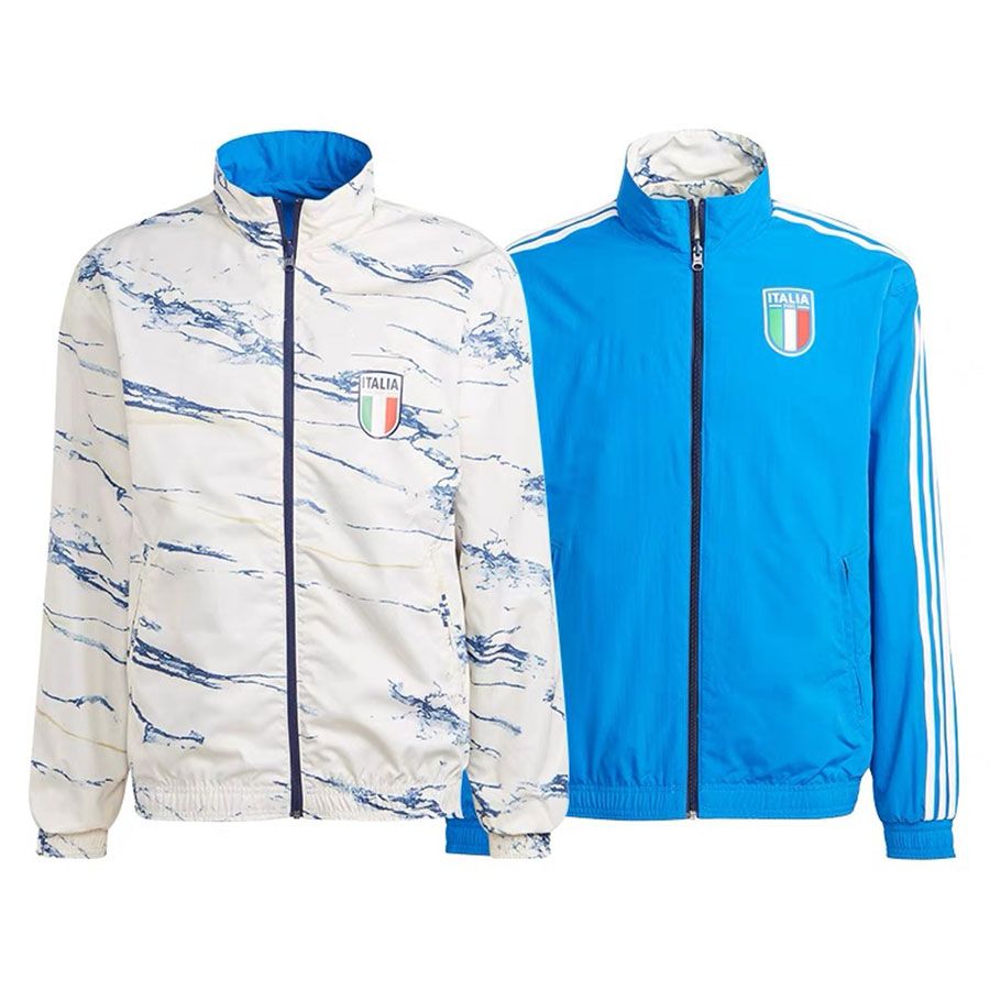 2223 イタリア製トレーニングユニフォーム見た目ユニフォームジャージメンズ長袖ジャケット両面ウインドブレーカーサッカーユニフォーム秋冬スポーツウェア
