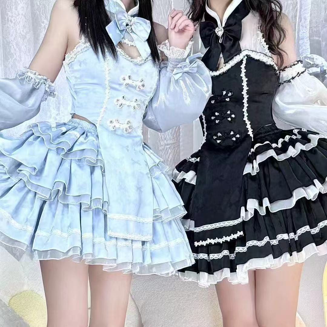 ロリータ ワンピース レディース 可愛い コスチューム コスプレ セットアップ ドレス 二次元 メイド服 コスチューム