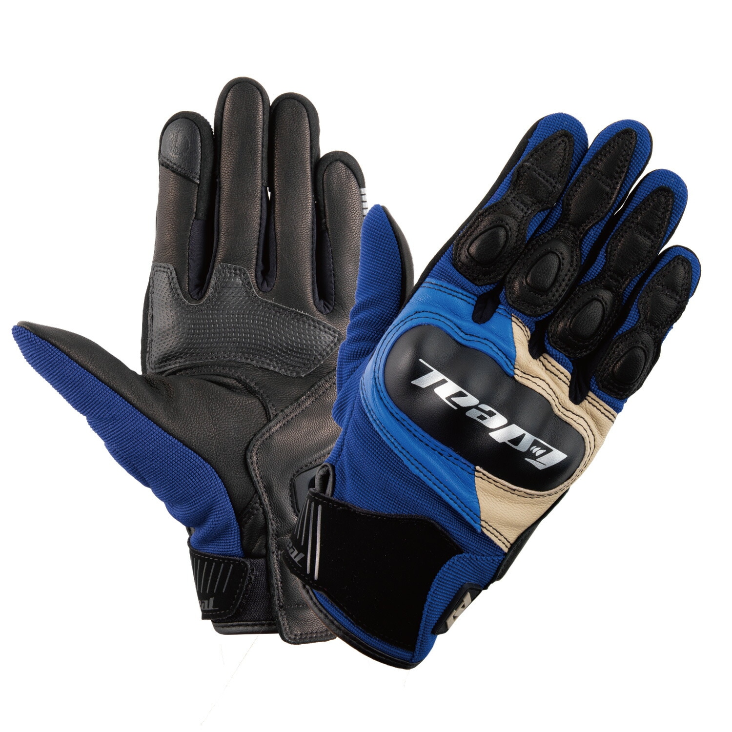 山城(yamashiro) IDEAL アイディール バイク用 グローブ ID-015 ヘリテージ アイボリー/ブルー 2XLサイズ ID015/IVBL/2XL