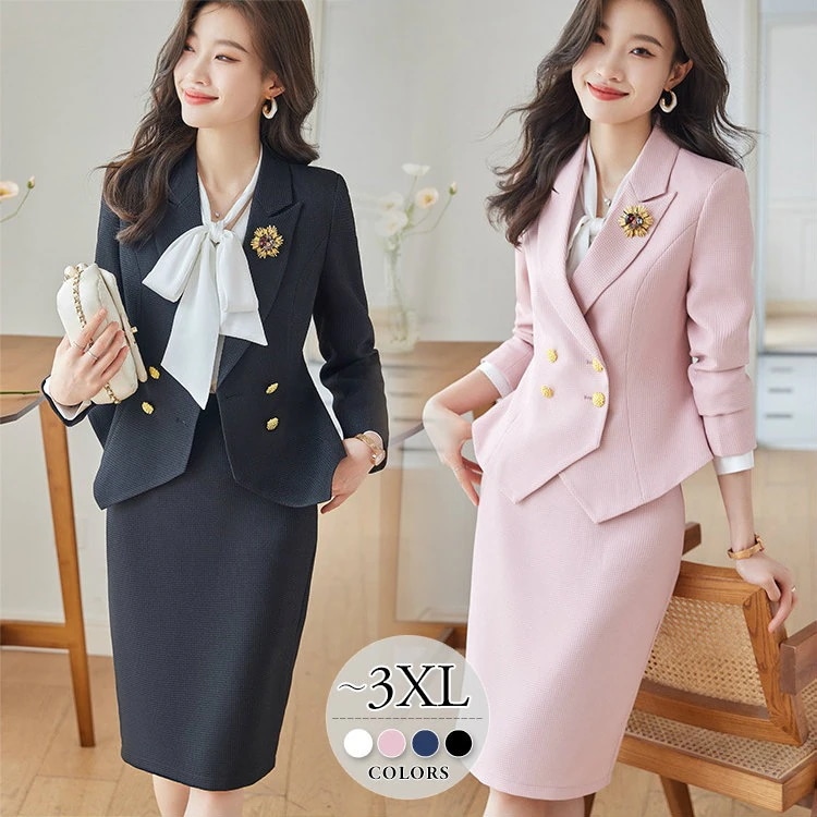 スカートスーツ ママスーツ スーツセット レディース 卒園式 卒業式 入園式 入学式 大きいサイズ お呼ばれ フォーマルスーツ パーティー 同窓会 30代 40代 50代 ピンク ホワイト ネイビ