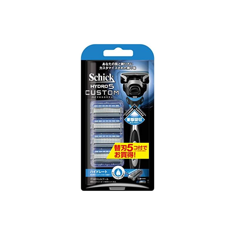 Schick(シック) シック Schick 5枚刃 ハイドロ5 カスタム ハイドレート 本体+替刃5コ付コンボパック男性 カミソリ