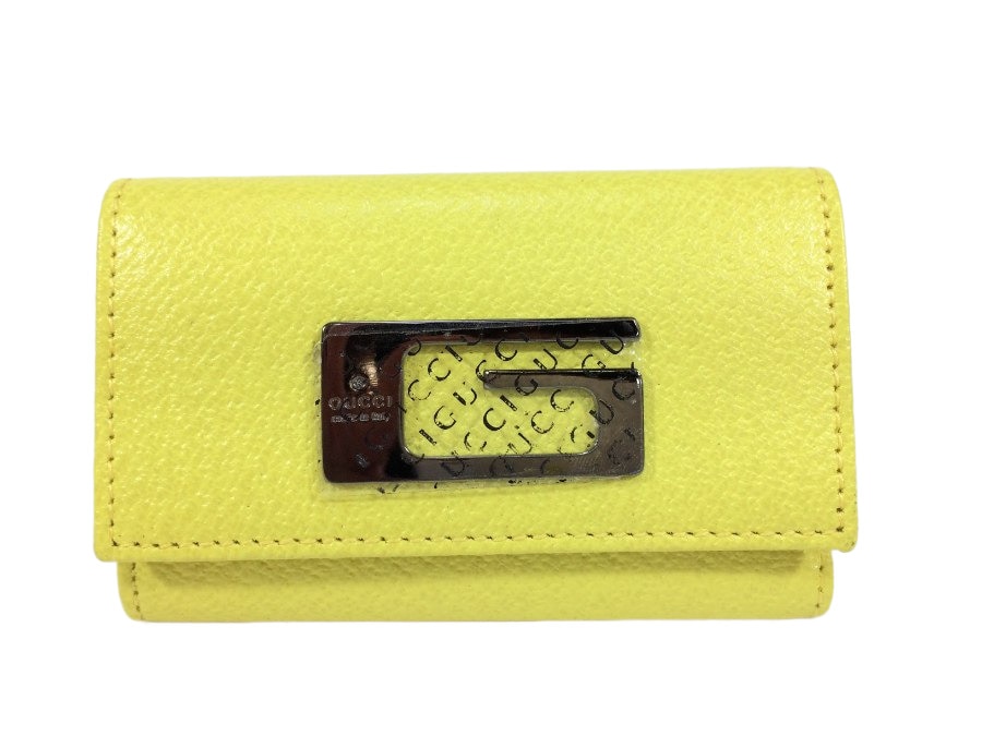 キーケース レザー イエロー 中古品