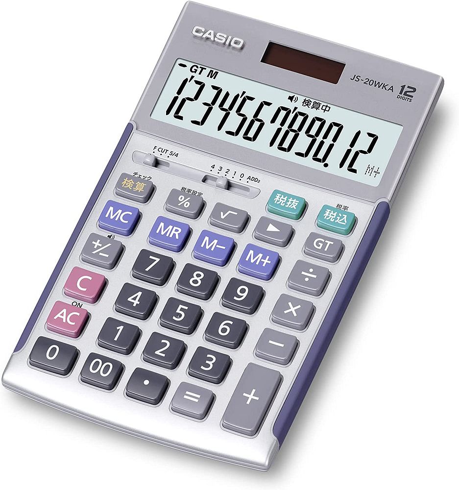 （まとめ買い）本格実務電卓 ジャストタイプ シルバー 12桁 JS-20WKA-SR-N [x3]