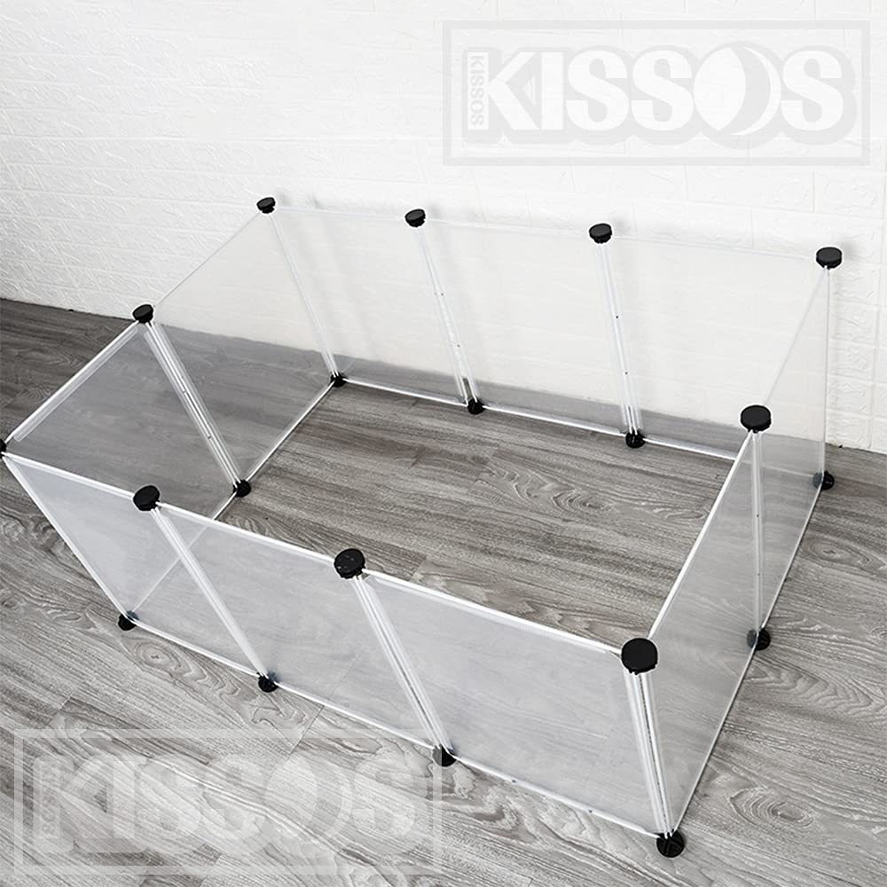 ペット ケージ サークル フェンス 半透明 パネル 自由 簡単 組み立て 犬 猫 ウサギ 組立 軽量 (10枚セット)