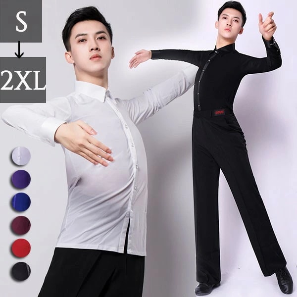 トップス メンズ ダンス衣装 メンズレオタード レオタード ダンスウェア ダンストップス ラテン 社交ダンス 練習着 透け感 長袖 ワルツ セクシー チャチャチャ ルンバ レッスン着 肌透け ステージ