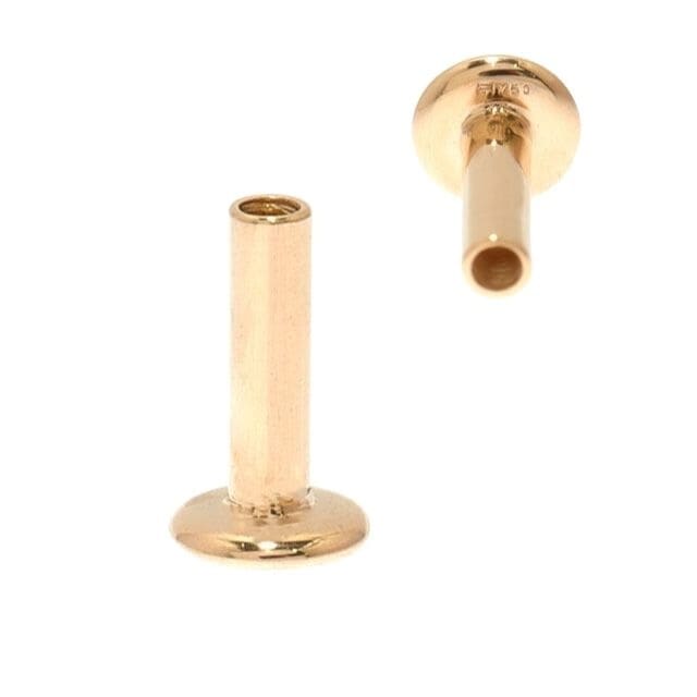 18金ゴールド 14G 18K 金属アレルギー対応 インターナルラブレット パーツのみ ロブ トラガス ヘリックス 軟骨ピアス ボディピアス