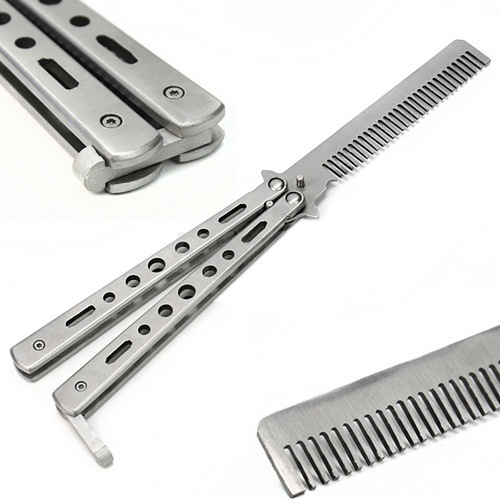 High Quality Stainless Steel Practice Training Butterfly One YHS Size Comb Knife Size: 送料無料 新品 Tool 【即納】