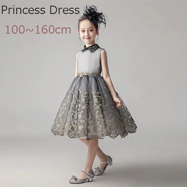 ピアノ発表会 ドレス 中学生 ワンピース ジュニアドレス 七五三 子供 ドレス 花柄 プリンセスドレス 可愛い 小さいサイズ 100 110 ノースリーブ ピアノ 発表会 ワンピース 女の子 キッズ