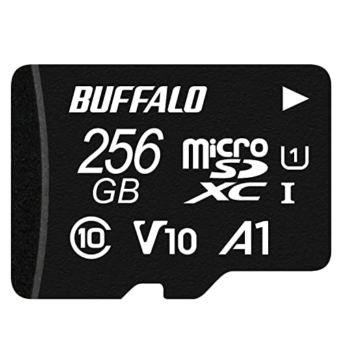 バッファロー microSD 256GB 100MB/s UHS-1 U1 microSDXC【 Nintendo Switch/ドライブレコーダー 対応 】V10 A1 IPX7 Full HD デ