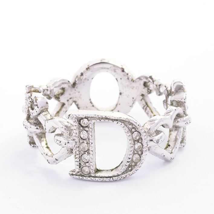 クリスチャン ディオール ロゴ ハート ラインストーン 5号【指輪】