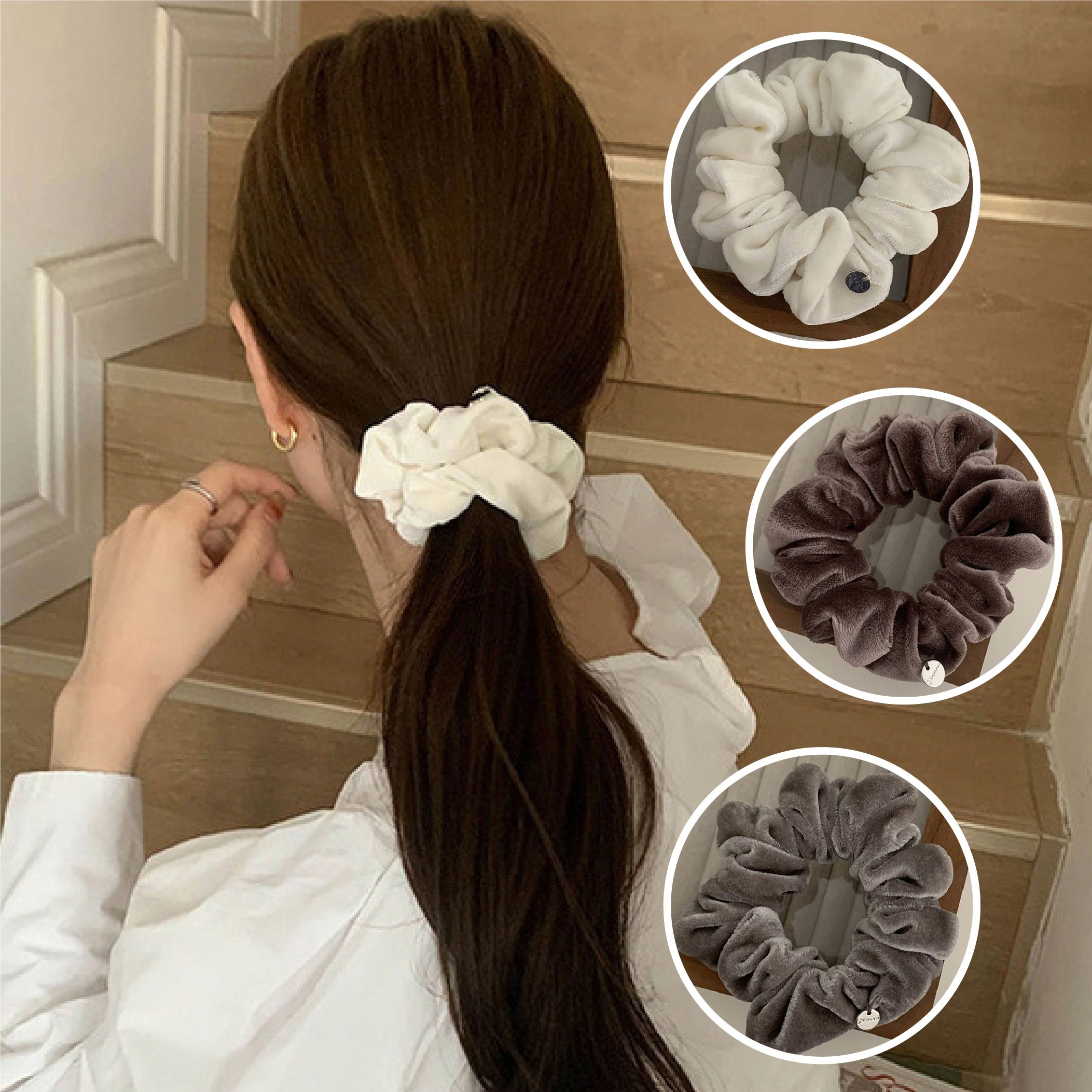 10点セットシュシュ ベロア ヘアゴム ベロアシュシュ ヘアアクセサリー ベルベット 卒業式 着物 和装 仕事 女の子 キッズ 子供 シンプル 大人 可愛い オフィス レディース 上品 おし