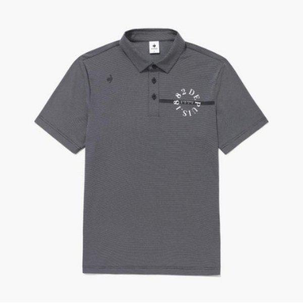 ゴルフ半袖Tシャツ KQF GQ121MTS21-BLCK 男性チェストプリント半袖Tシャツ / BLCK