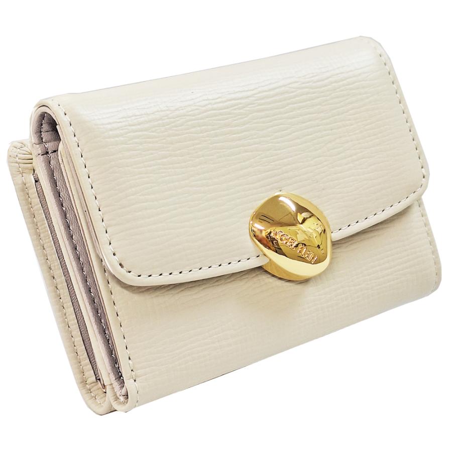 M KLEIN　折り財布 コンパクト財布 レザー エクリュ レディース 小銭入れあり 2008-ECRU