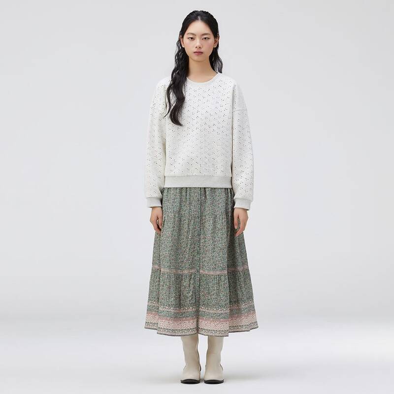 [レディース] 全面刺繍柄スウェットシャツ(T262MST135W)
