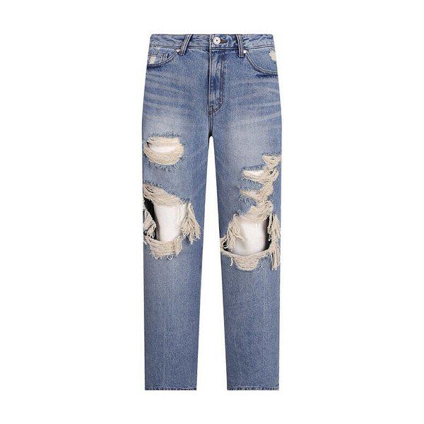 [] 女性) ニュー ワイド Mトーン ユーズド デニム パンツ (B255DP812P1) (P003809170)