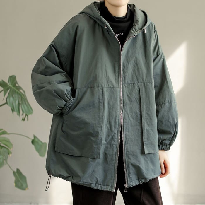 プロモーション最終日 マウンテンパーカー レディース フルジップ 前大ポケット ゆったり 体型カバー 秋春 アウター ジャンパー カジュアル 通勤 旅行 お出かけ 30代 40代 50代 60代 シ