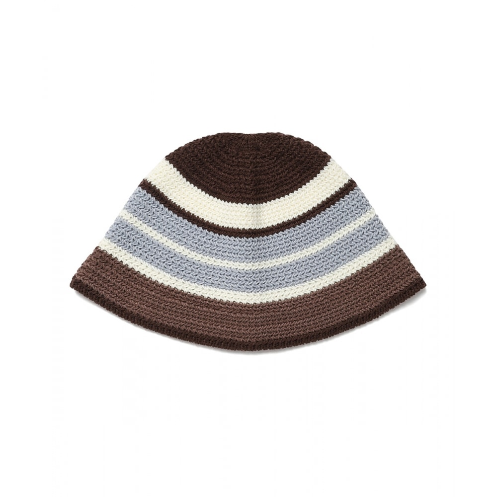 キャビッシュストライプニットバケットハットブラウン (CV2DSUAB24A)