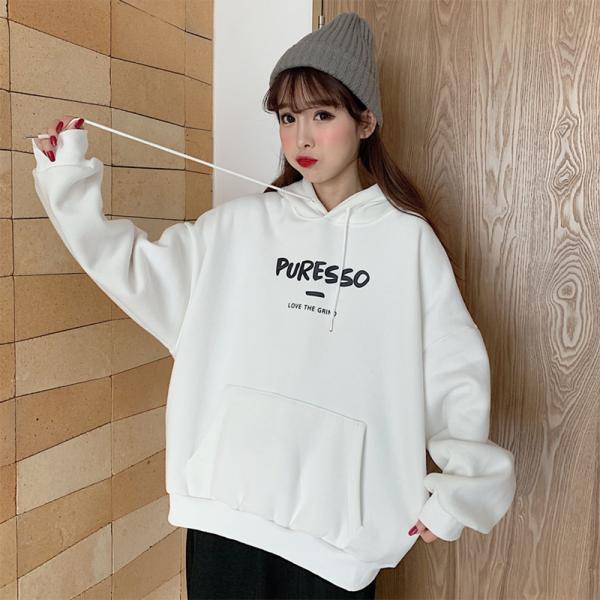 パーカー レディース フード付き 長袖 プルオーバー 裏起毛 秋冬 114998