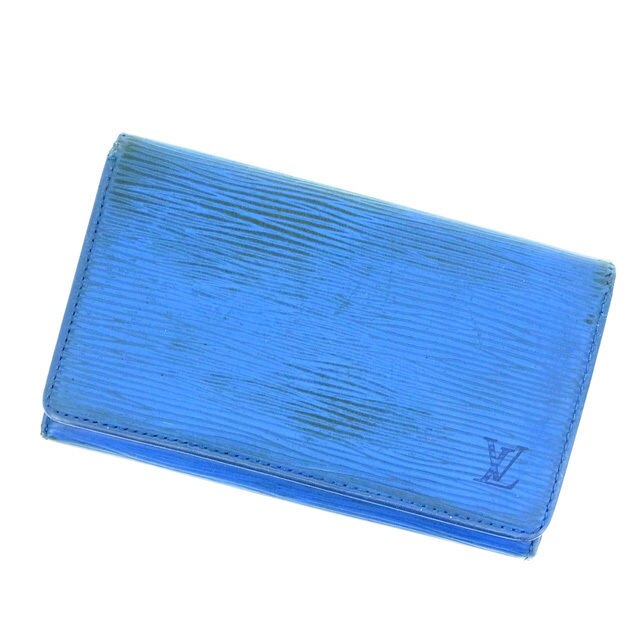 L字ファスナー財布 二つ折り エピ /ポルトモネビエトレゾール ブルー 中古