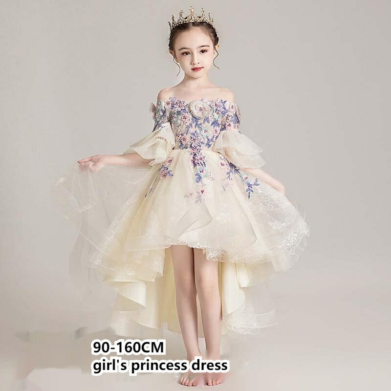 子供ドレス 女の子 ピアノ 発表会 チュチュ レースドレス ワンピース 子供 ロングドレス キッズ ワンピース お姫様 プリンセスドレス 結婚式 七五三 ジュニア プレゼント ドレス フォーマル 子ど