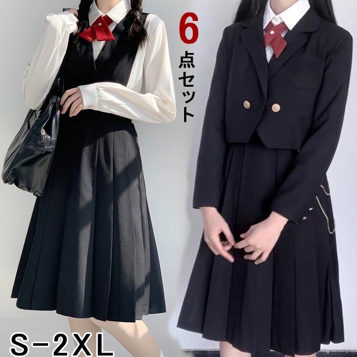 ジャンパースカート 卒業式 スーツ 女の子 ワンピース スクール 大きいサイズ フォーマルスーツ サロペット 6点セット 卒服 小学生 中学生 高校生 ジャケット ジュニア お受験 発表会 入学式 キ