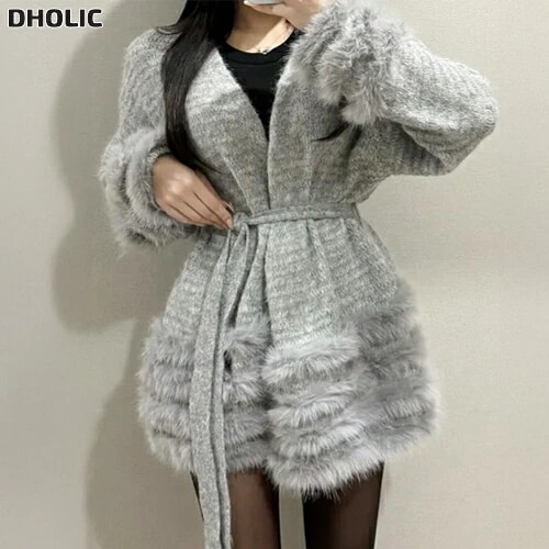 ニットコンビエコファールーズ長袖カーディガンストラップ付・1951146