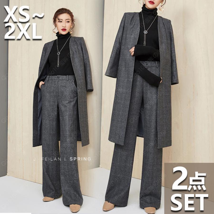 卒業式 服 母 スーツ セットアップ レディース 春 ブレザー ワイドパンツ 服 ジャケット 秋 冬 ハイウエスト ウエストゴム 30代 50代 40代 入学式 卒園式 入園式-41