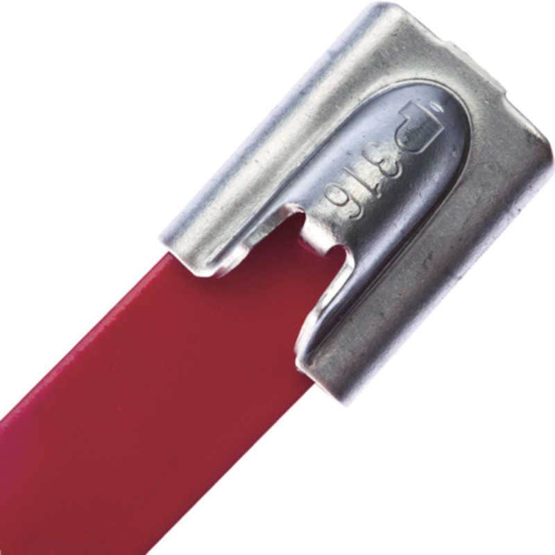 パンドウイット　フルコーティングステンレススチールバンド 赤　MLTFC4HLP316RD (1袋50本)